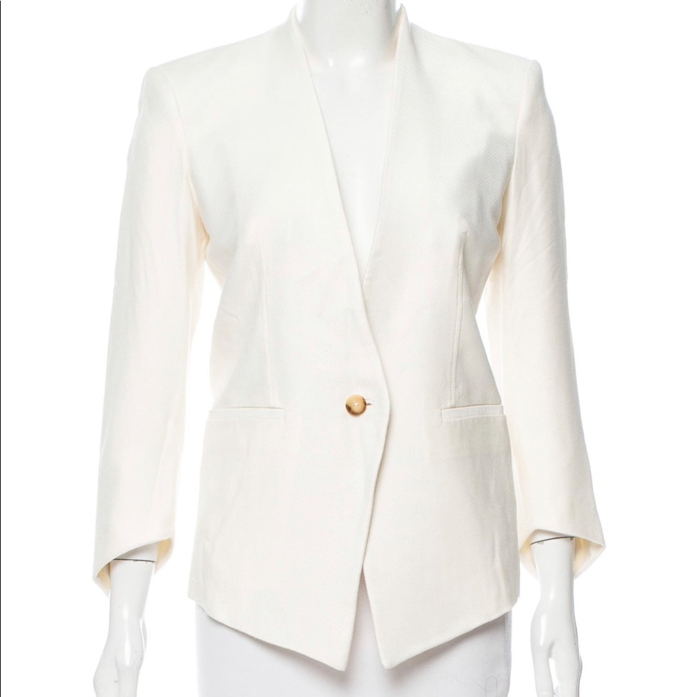 Ivory Helmut Lang Collarless Blazer Size 4